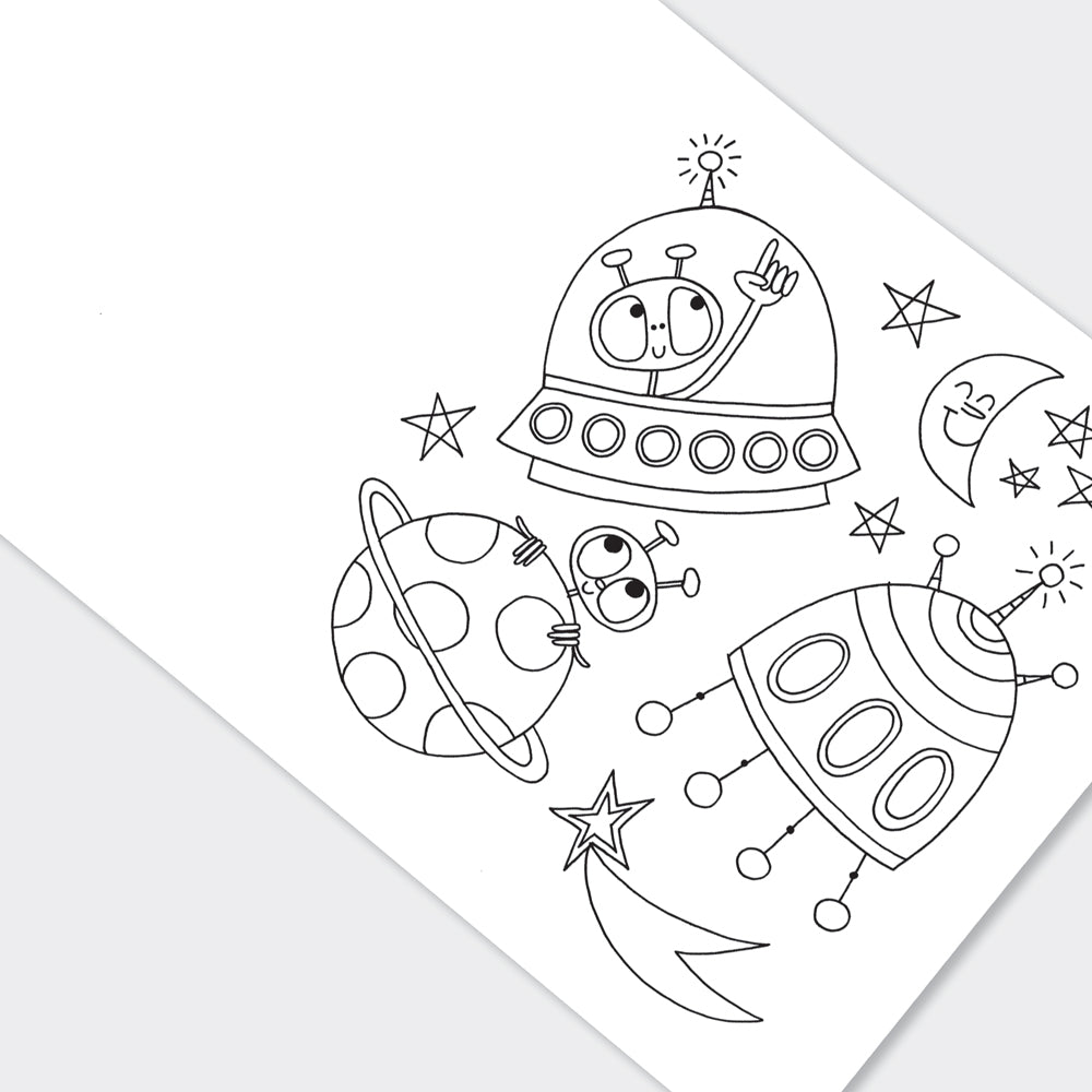 To The Moon Space Colouring Book