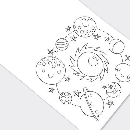 To The Moon Space Colouring Book