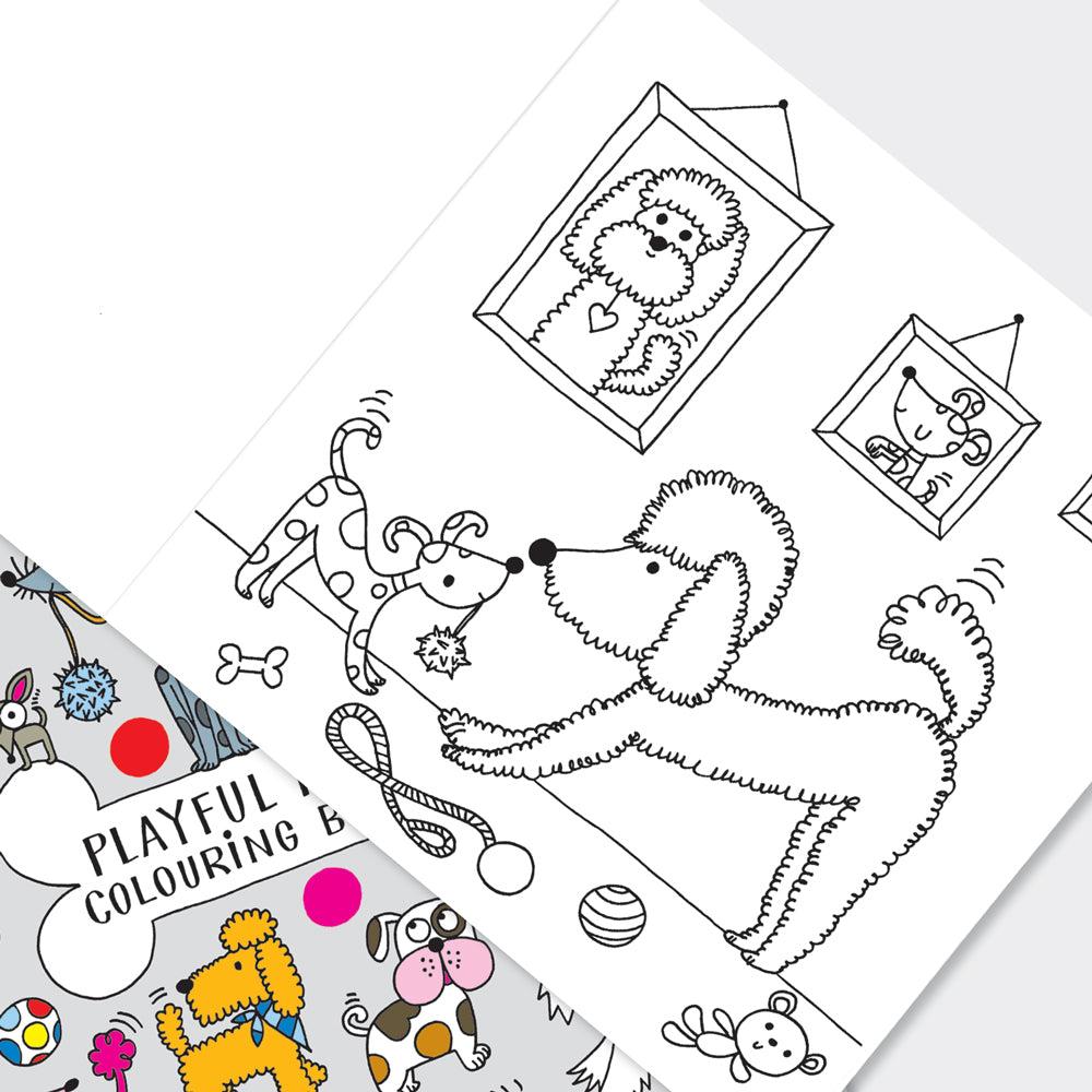 Playful Pups Dogs Colouring Book