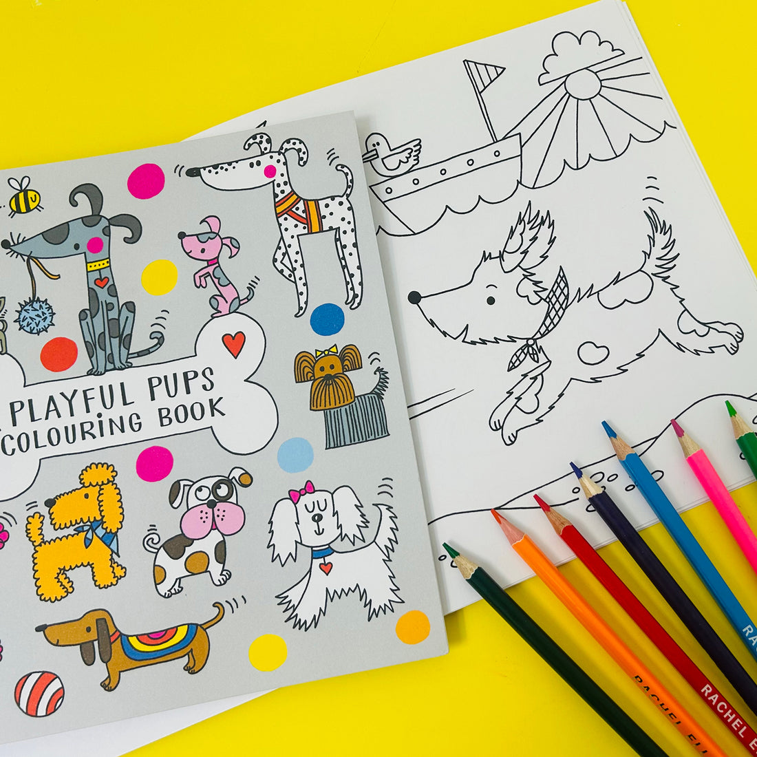 Playful Pups Dogs Colouring Book