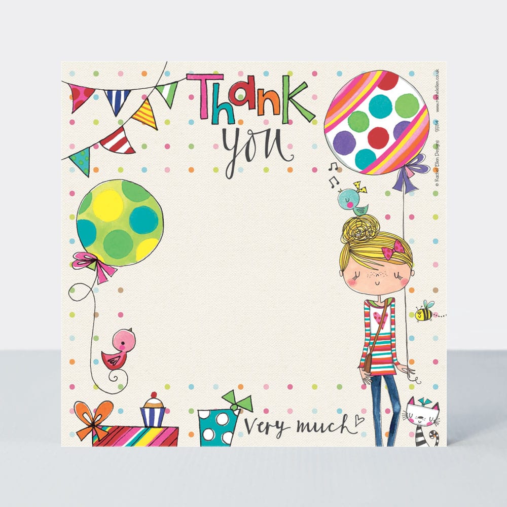 Girl with Balloon Thank You Note Cards (Pack of 8)
