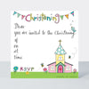 Christening Invitations ‐ Church/bunting (Pack of 8)