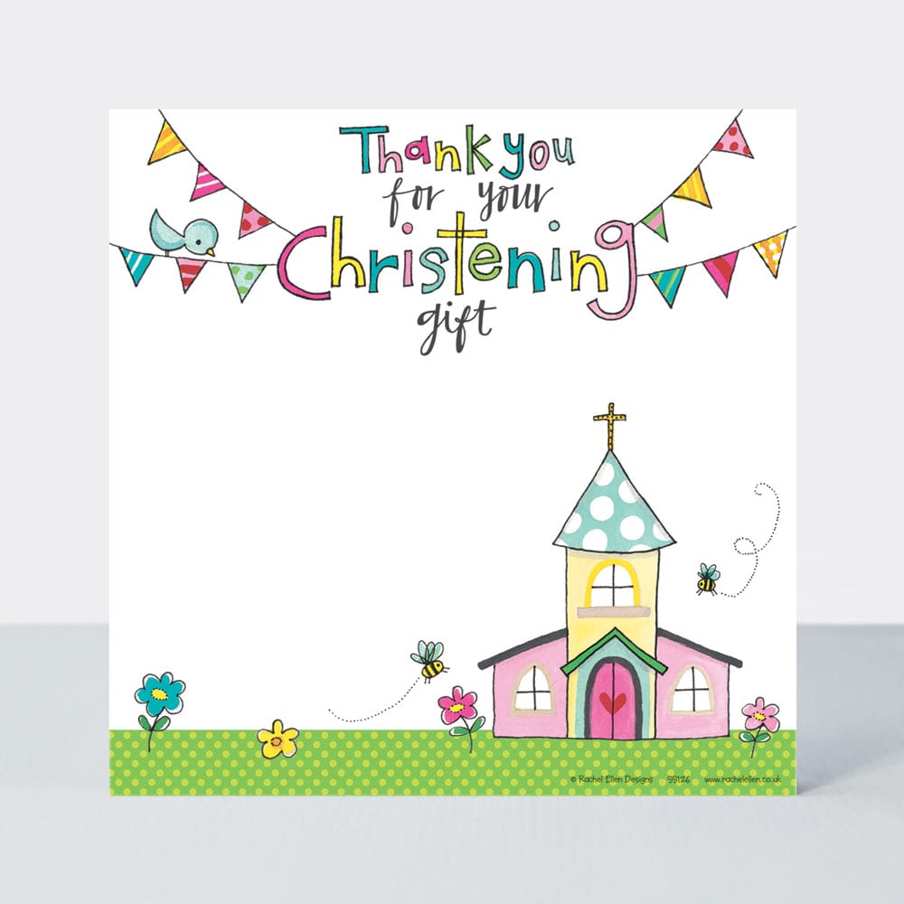 Christening Gift Thank You Note Cards (Pack of 8)