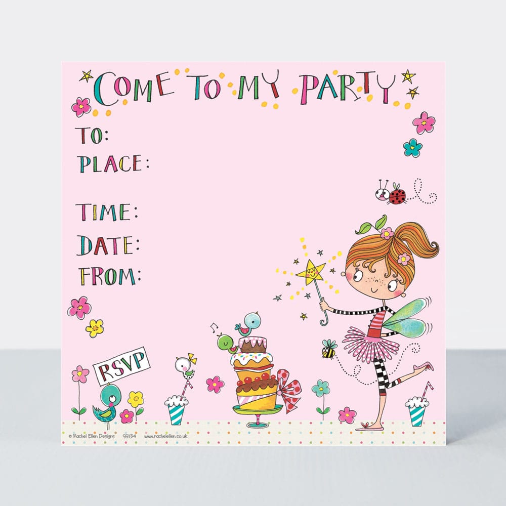 Fairy &amp; Cake Party Invitations (Pack of 8)