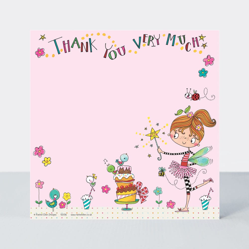 Fairy &amp; Cake Thank You Note Cards ‐ (Pack of 8)