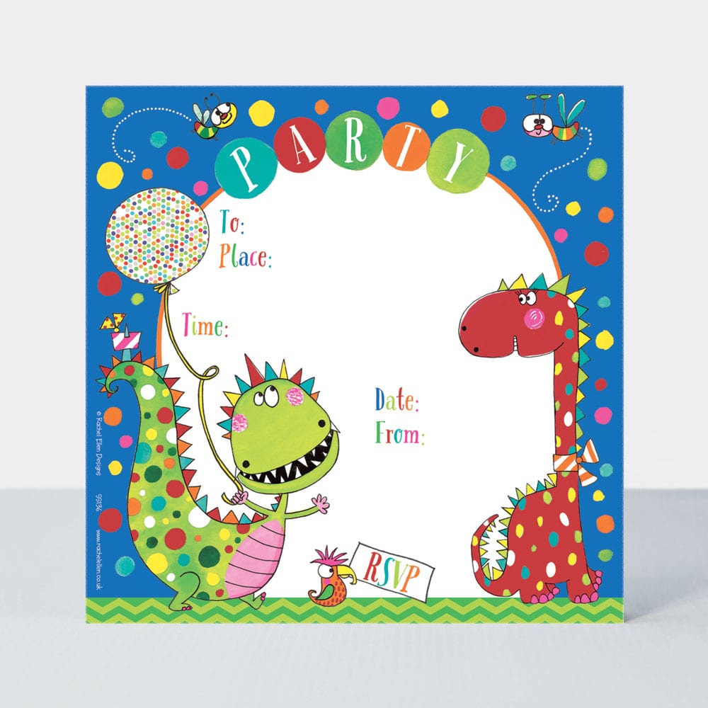 Dinosaur Party Invitations (Pack of 8)