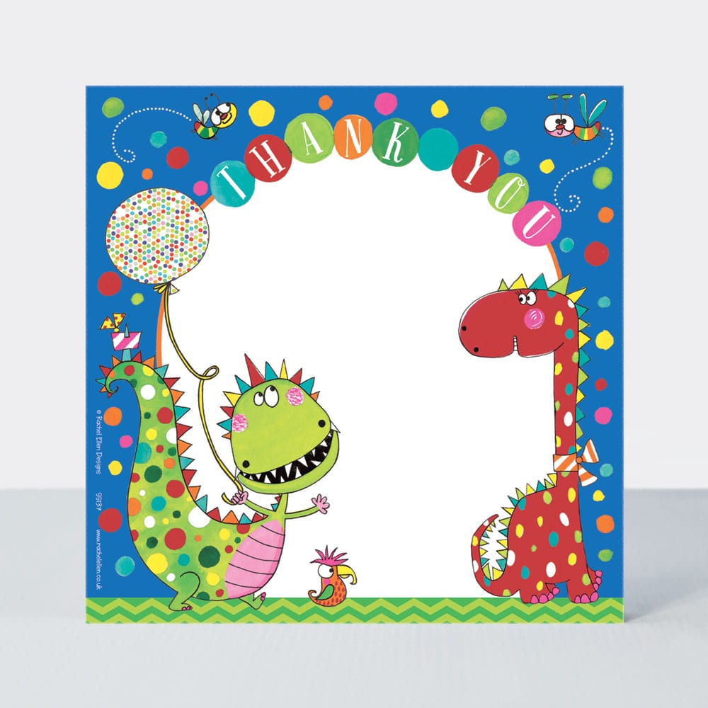 Dinosaurs Thank You Note Cards ‐ (Pack of 8)