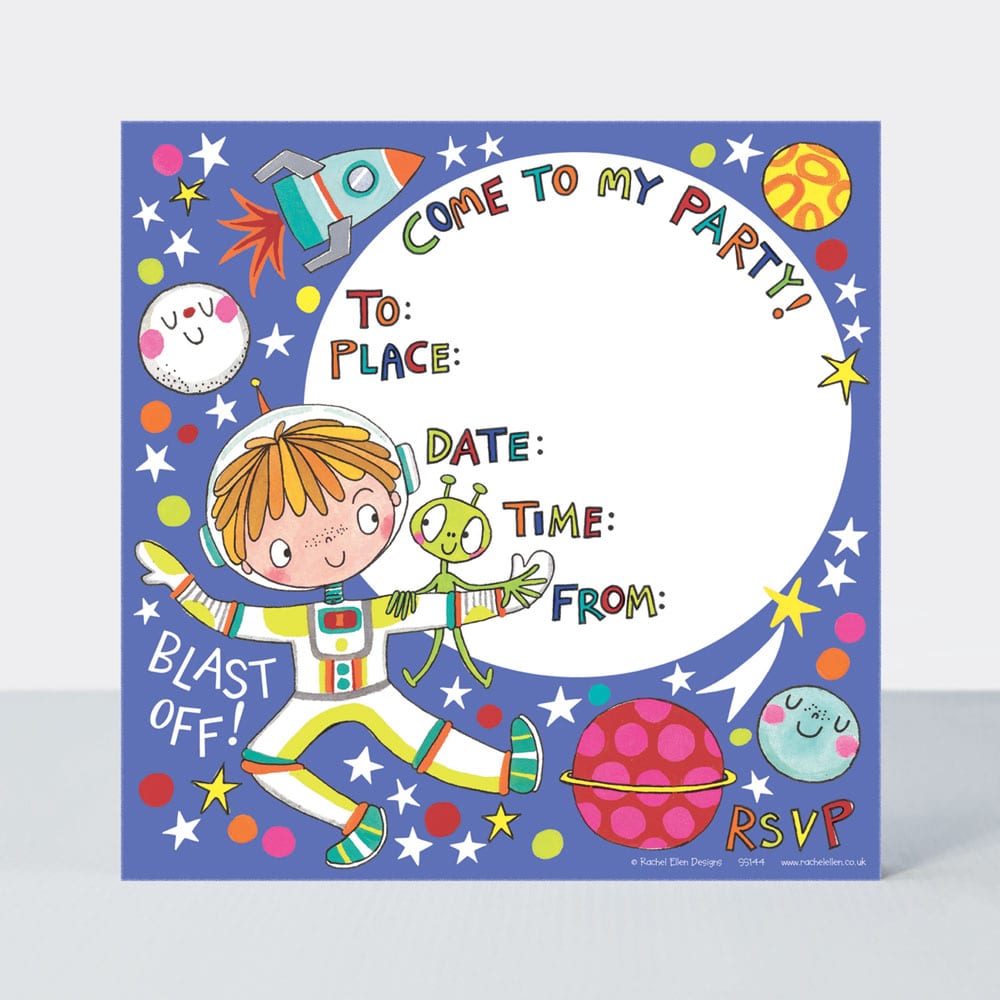 Outer Space Party invitations (Pack of 8)