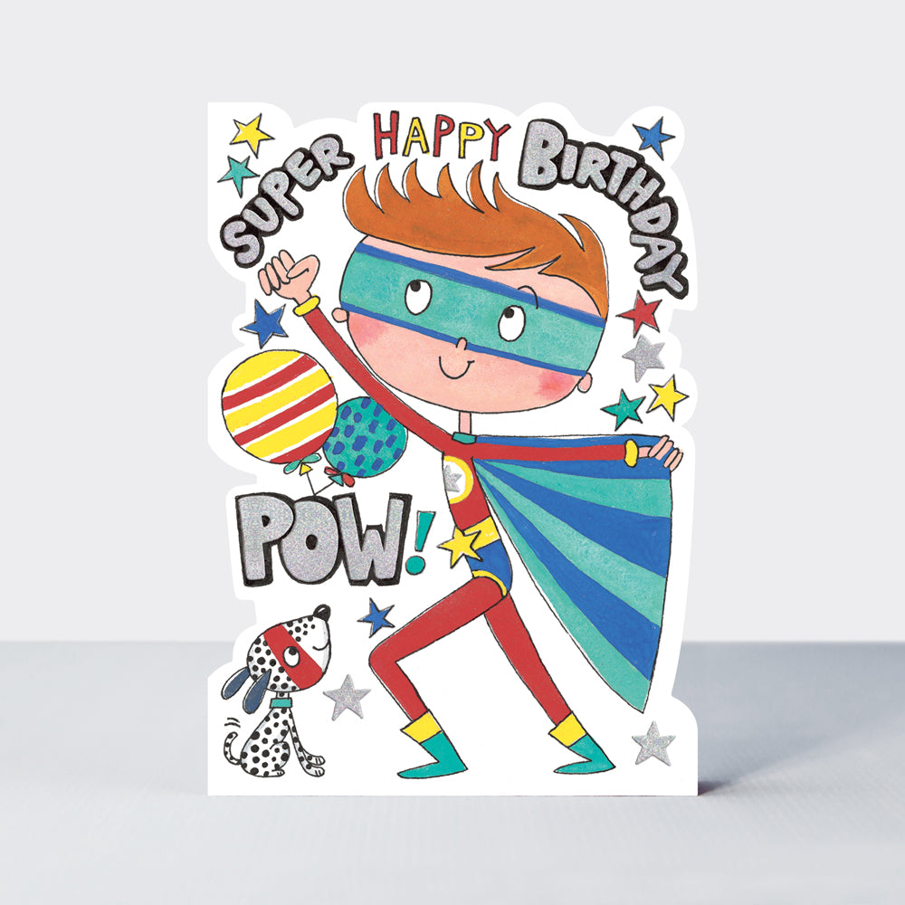 Star Jumps Super Happy Birthday Superhero Birthday Card Rachel Ellen Designs 6384