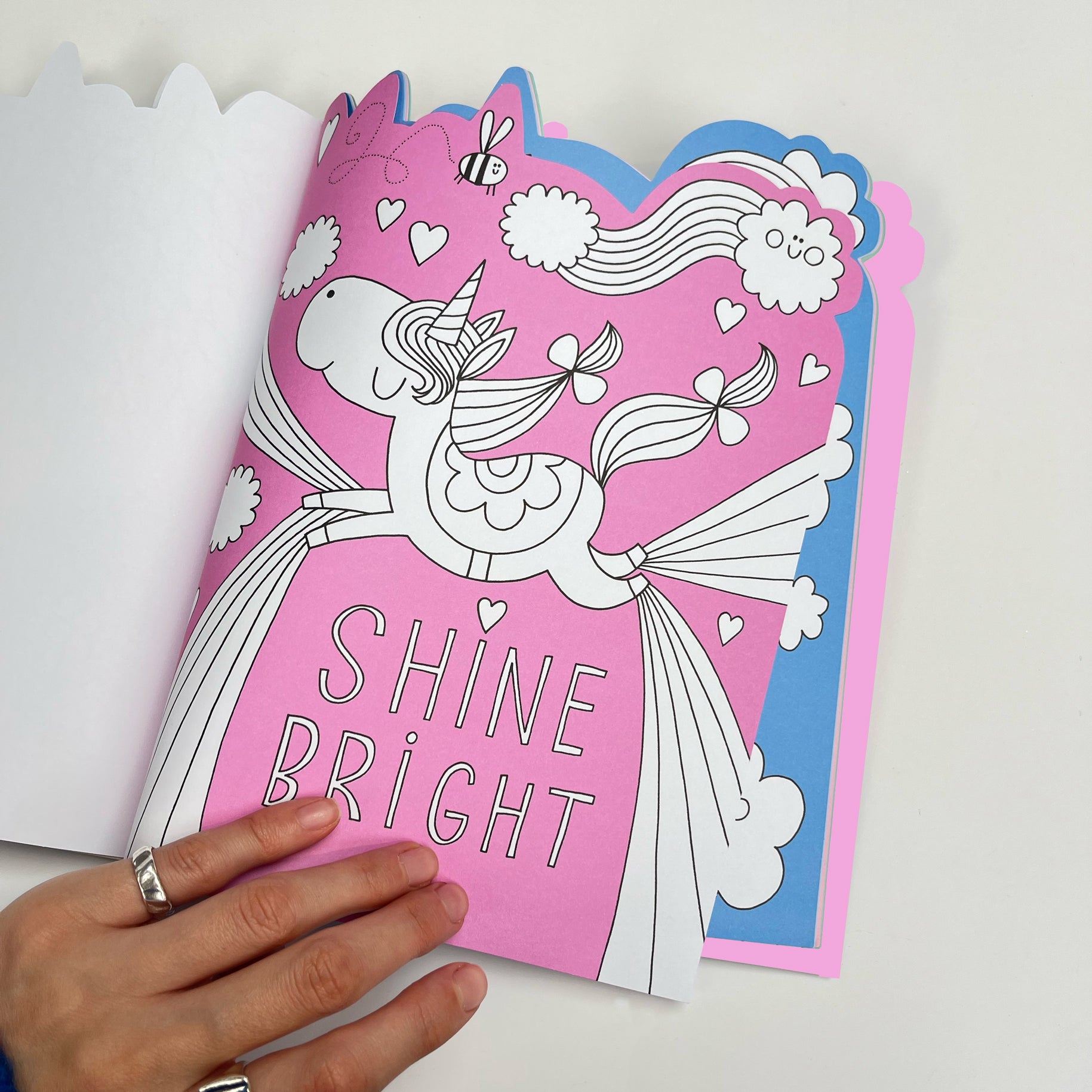 Magical Unicorn Die-Cut Colouring Book with Stickers