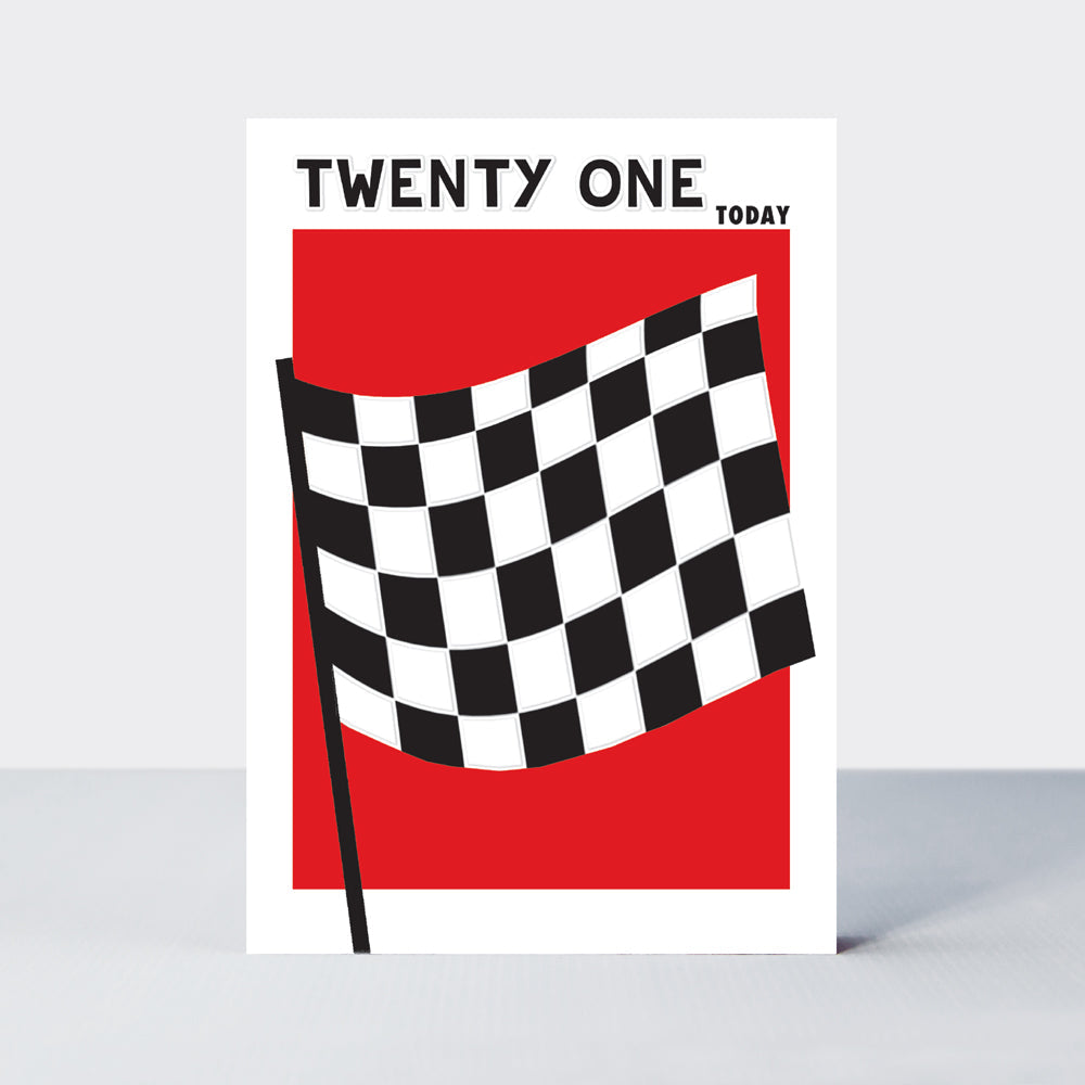 Strike - Age 21 birthday card - Chequered Flag