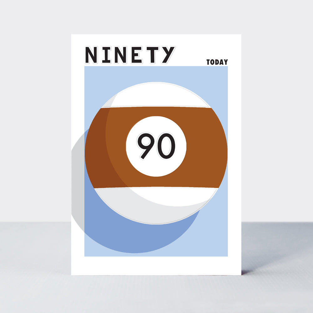 Strike - Age 90 birthday card - Snooker Ball