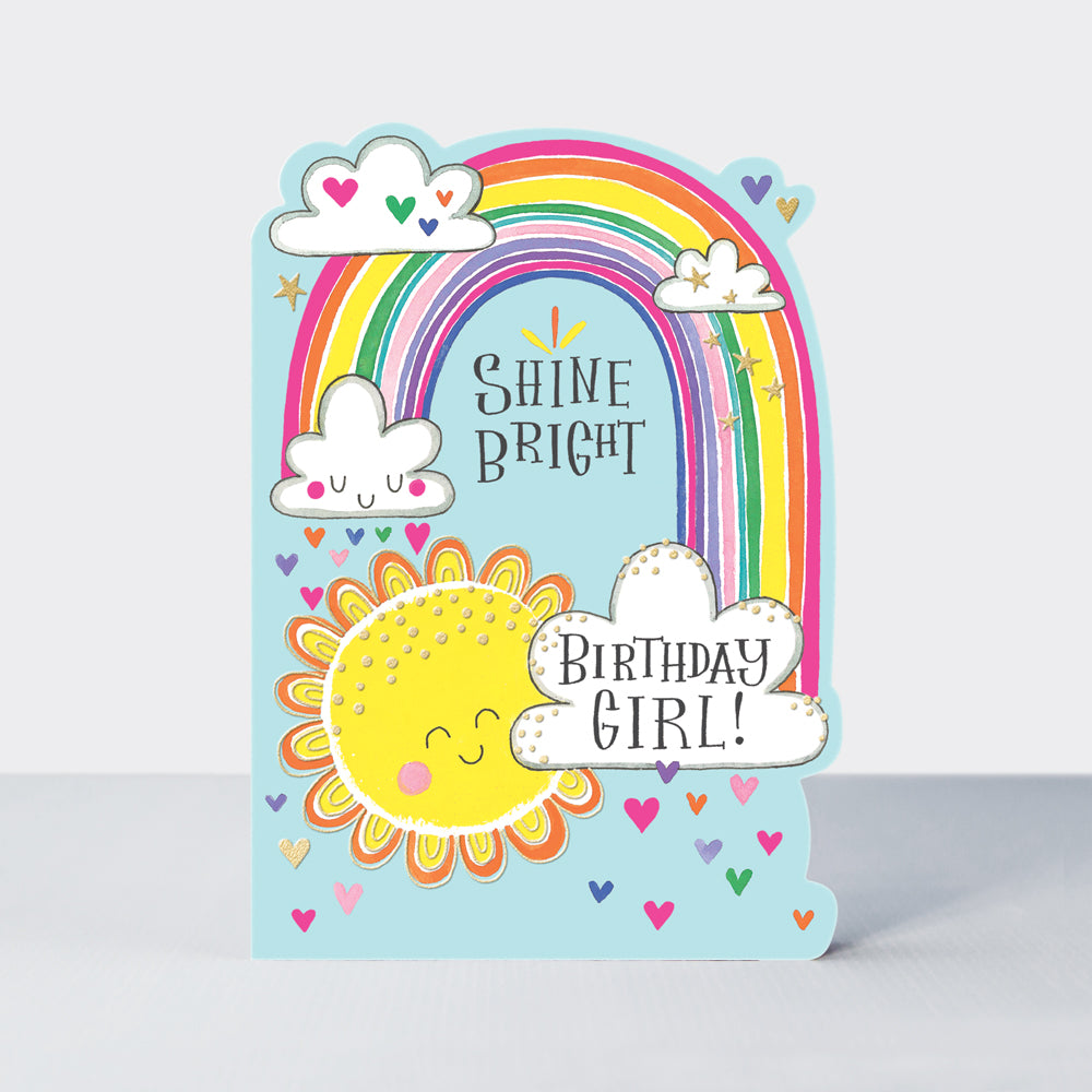Hello Sunday! - Shine Bright Birthday Girl/Sunshine & Rainbows Birthday Card