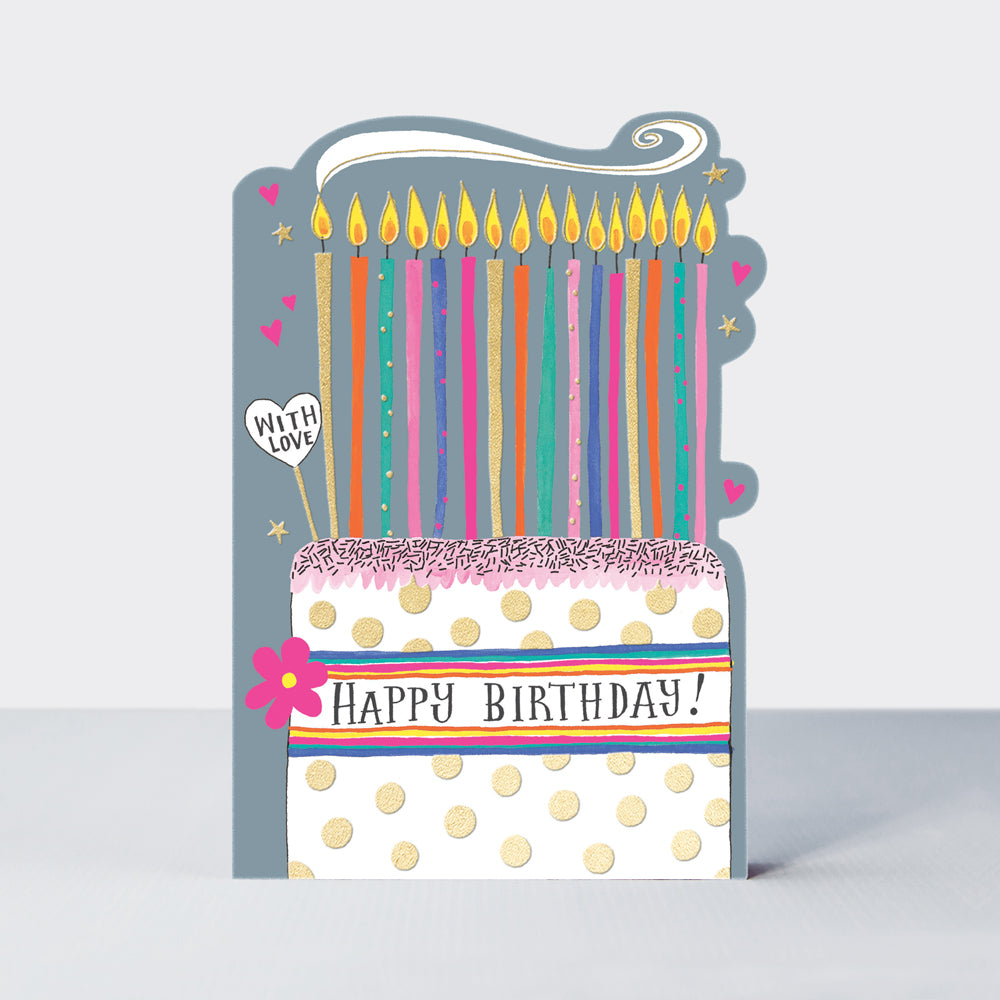 Hello Sunday! - With Love/Big Cake & Candles Birthday Card