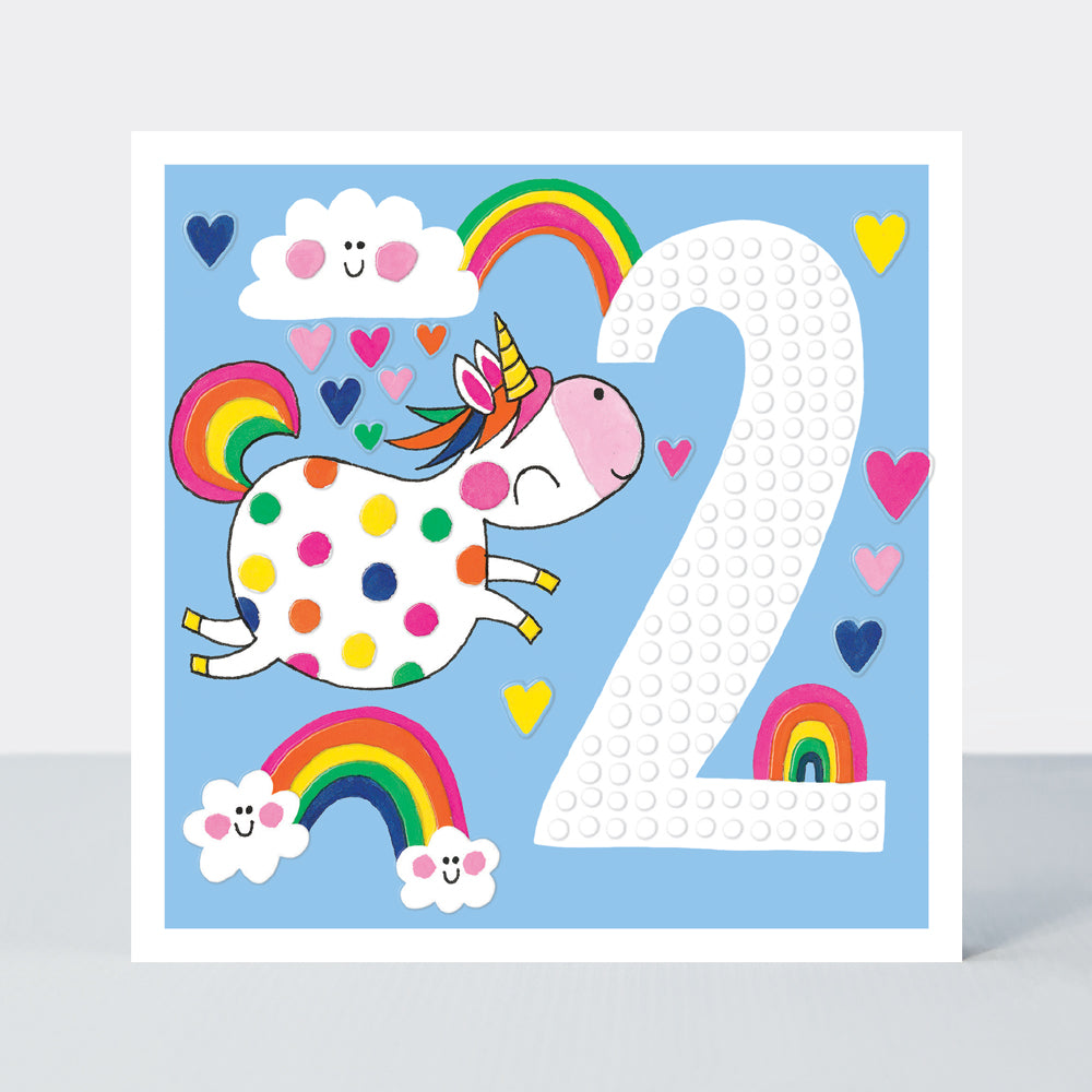 Sweet Pea - Age 2 Girl/Unicorn Birthday Card