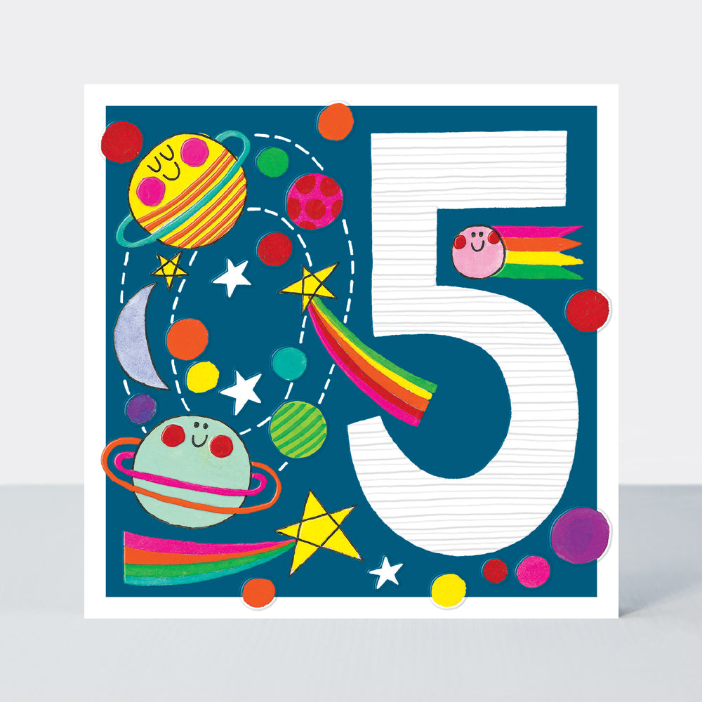 Sweet Pea - Age 5 Boy/Planets Birthday Card