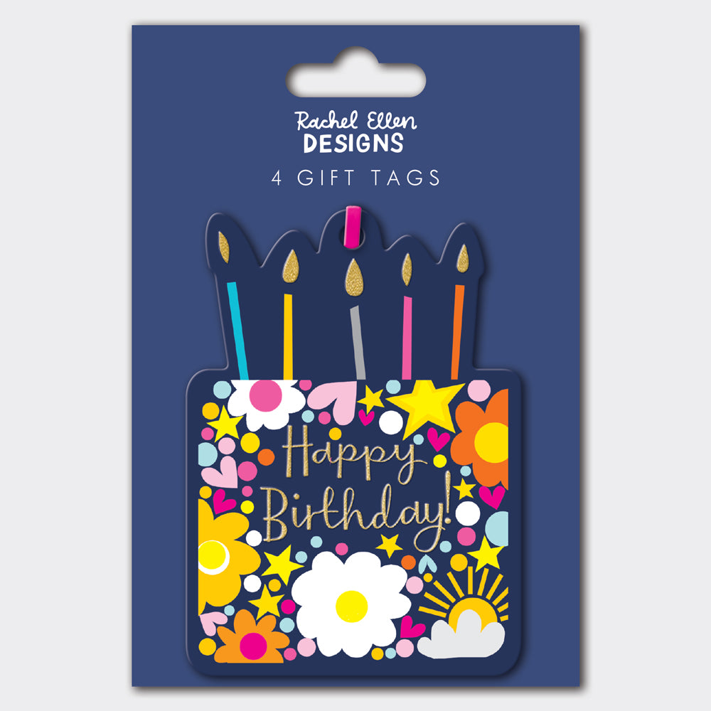 Pack of 4 Gift Tags - Birthday Cake