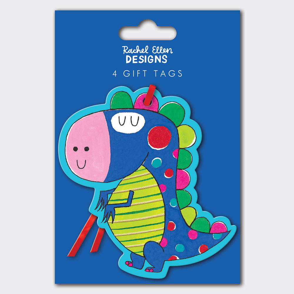 Pack of 4 Gift Tags - Dinosaur