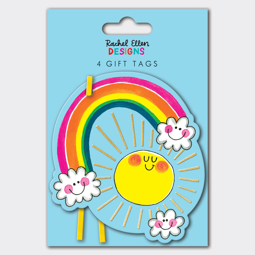 Pack of 4 Gift Tags - Sun & Rainbow