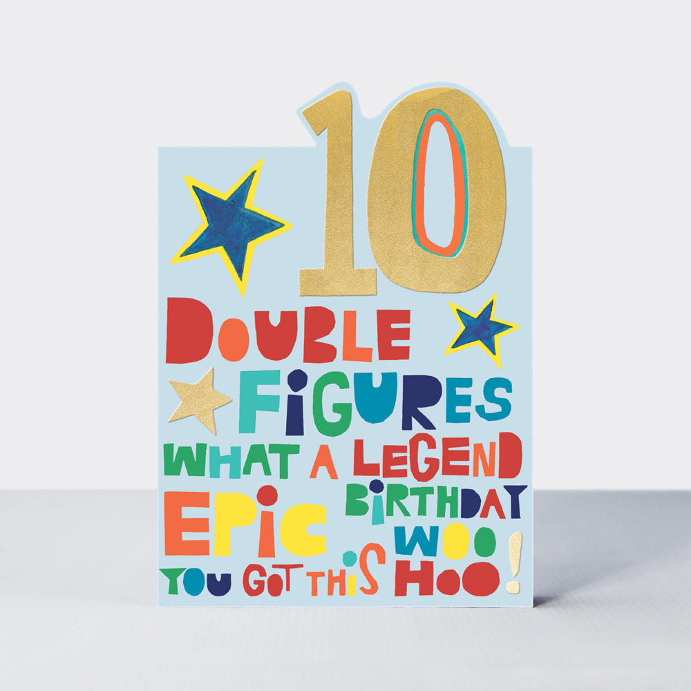 Tiptoes - Age 10 legend - Birthday Card