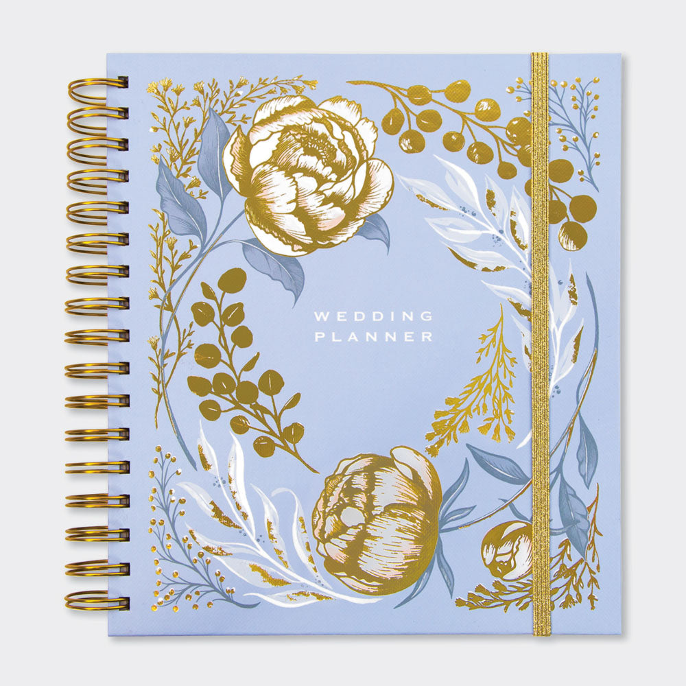Powder Blue Wedding Planner Book | Undated Organiser with Gold Foil & Checklists