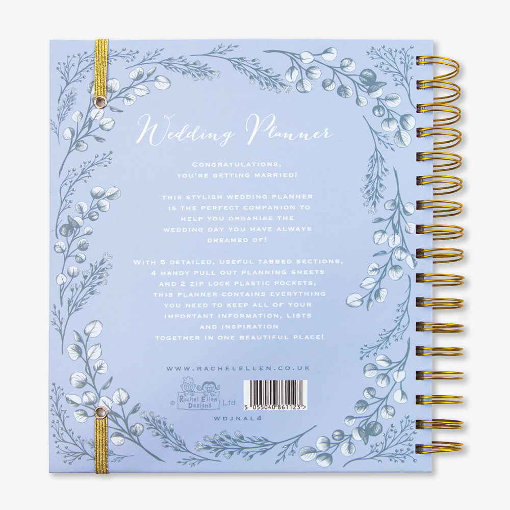 Powder Blue Wedding Planner Book | Undated Organiser with Gold Foil & Checklists