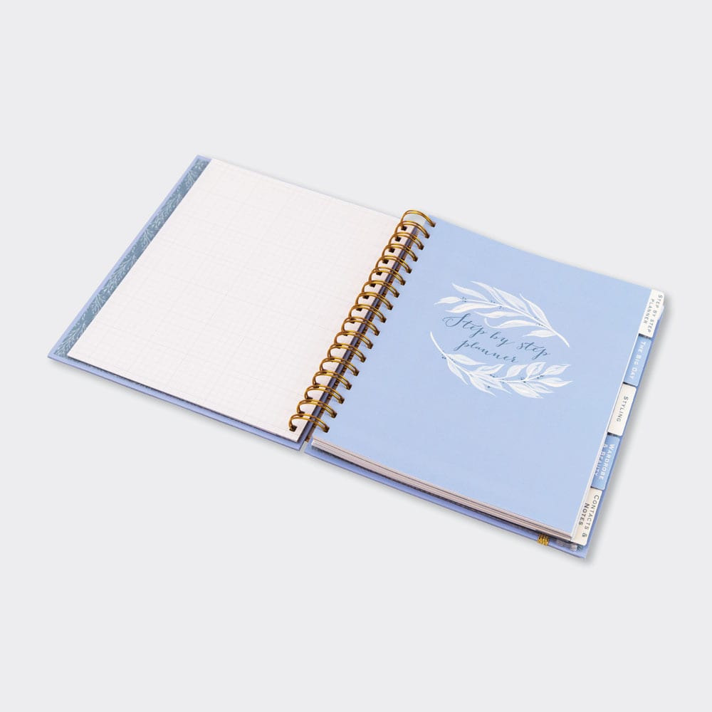 Powder Blue Wedding Planner Book | Undated Organiser with Gold Foil & Checklists