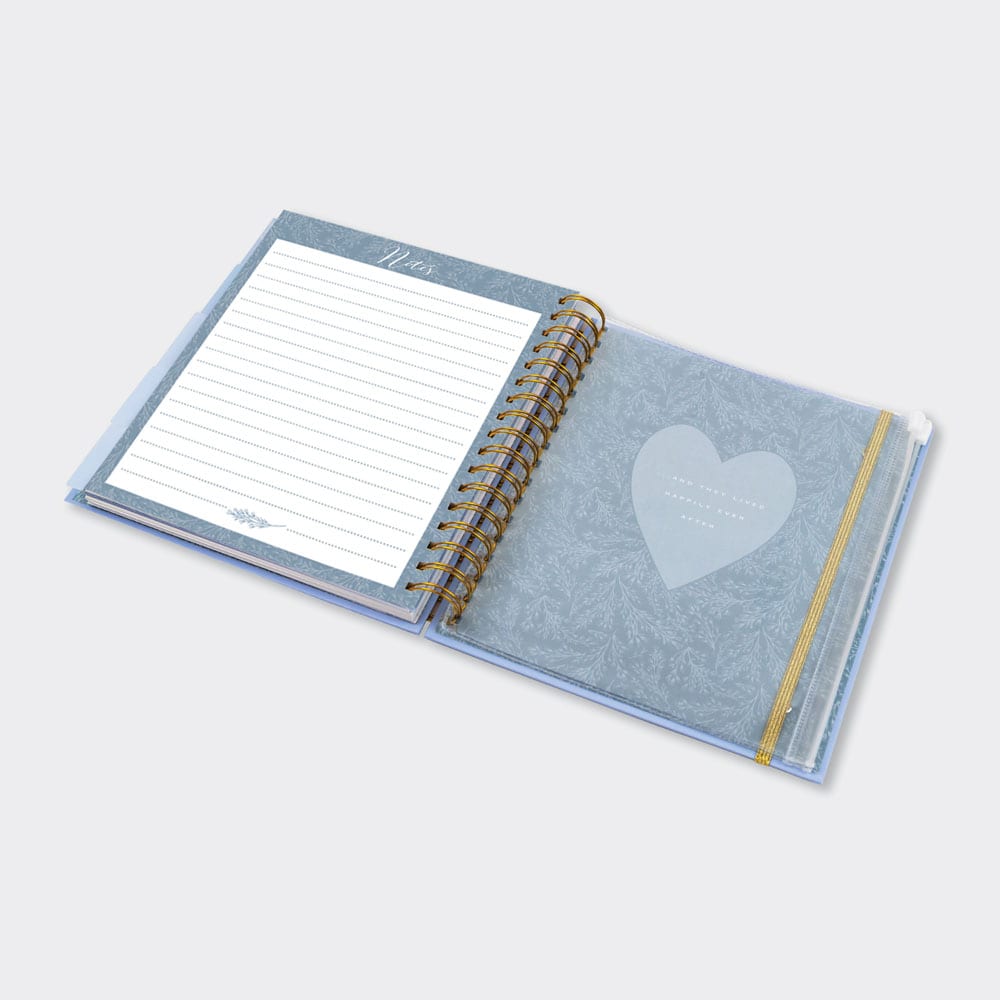 Powder Blue Wedding Planner Book | Undated Organiser with Gold Foil & Checklists