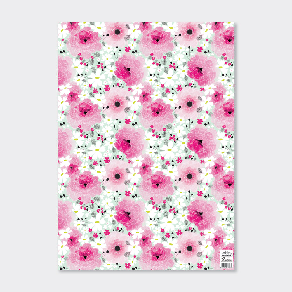 Gift Wrap Sheet -Pink Floral
