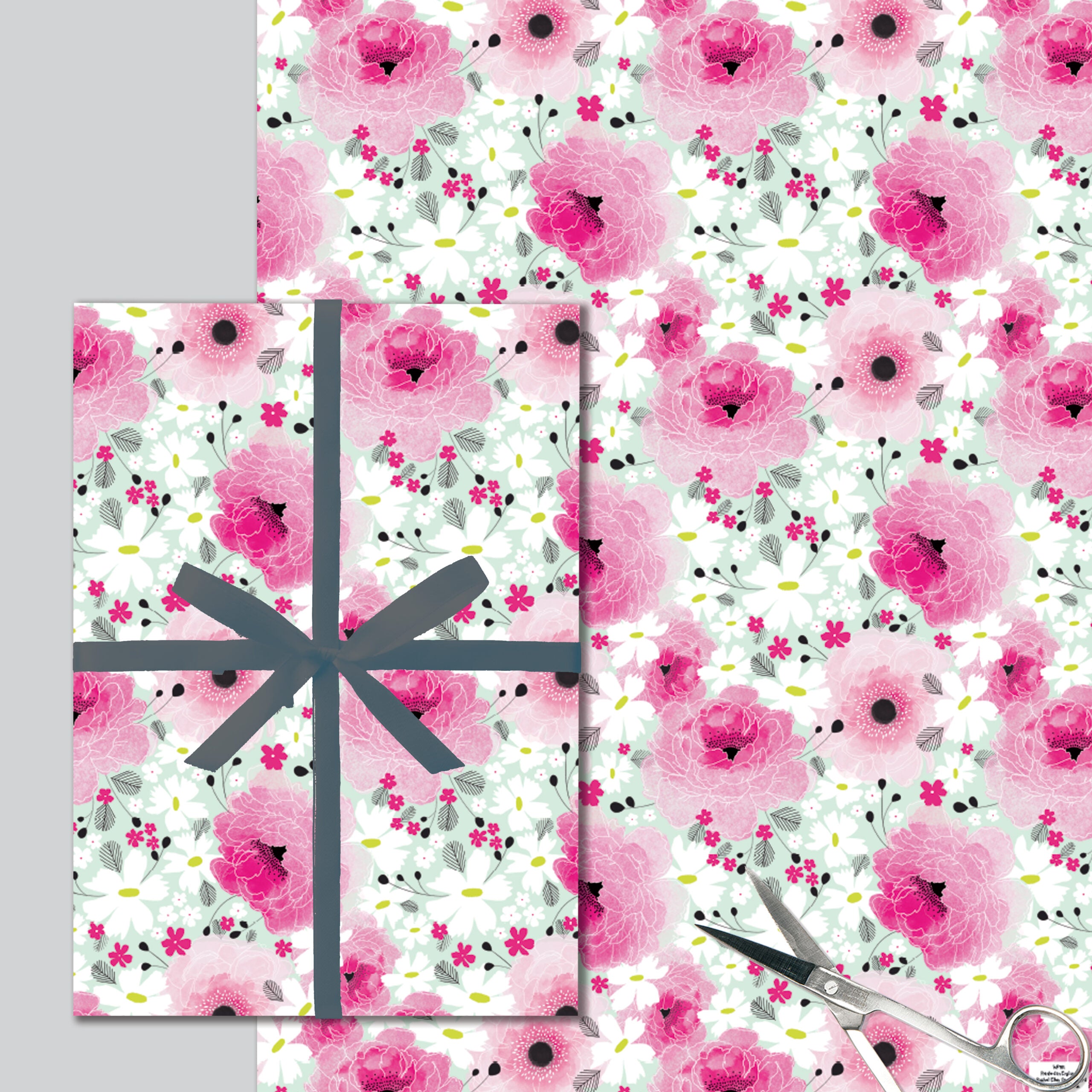 Gift Wrap Sheet -Pink Floral