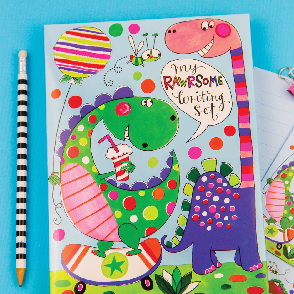 Letter Writing Set Wallet - Rawr-some Dinosaurs