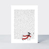 Almond - Blank/Dog In The Snow With Scarf Christmas Card