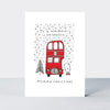 Almond - Grandson/Hedgehog Big Red Bus Christmas Card