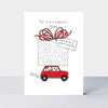 Almond - Dad/Car With Big Present Christmas Card