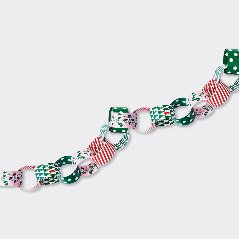 Paper Chain Kit - Christmas Trees, Mistletoe and Spots & Stripes