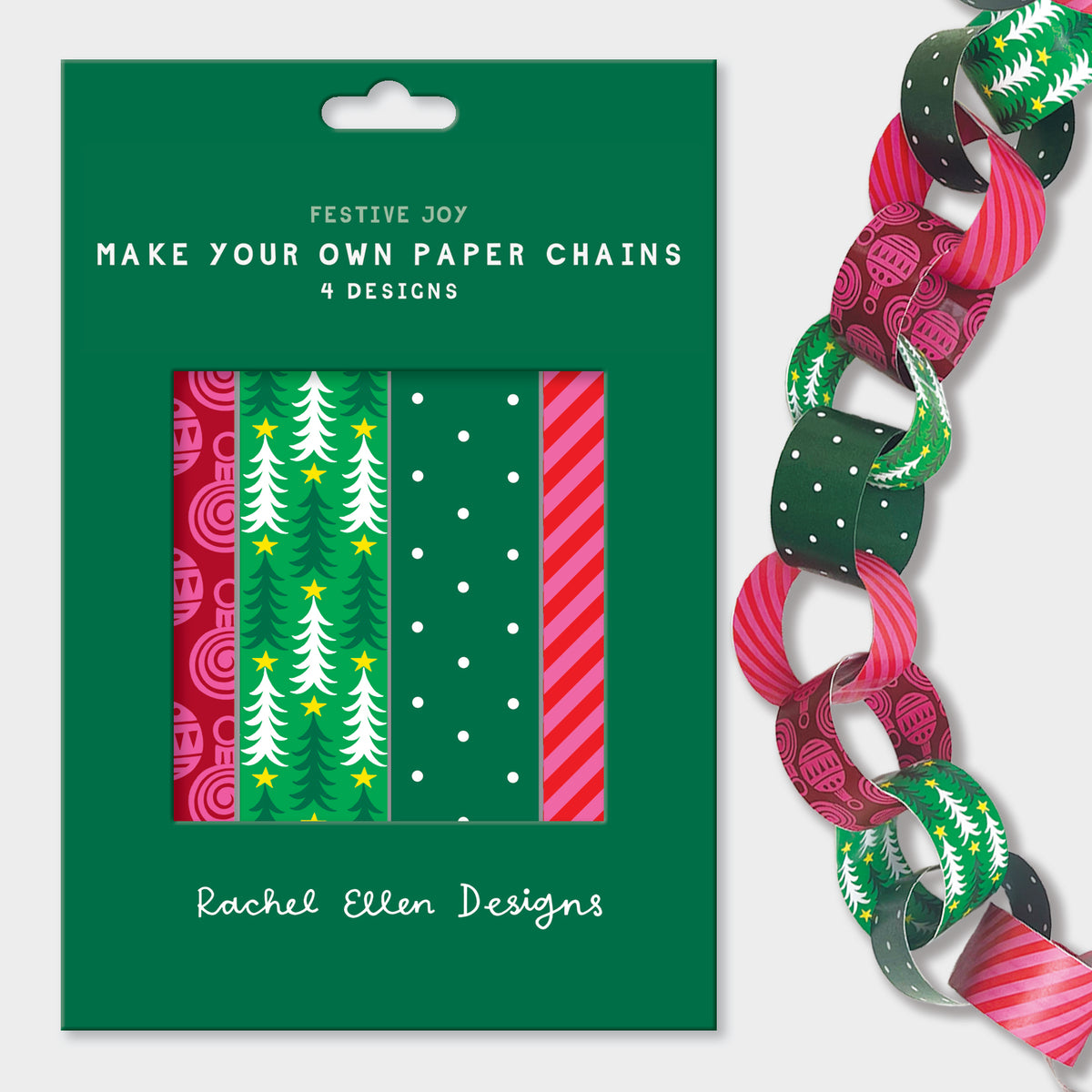Christmas Paper Chain Kit - Trees & Baubles
