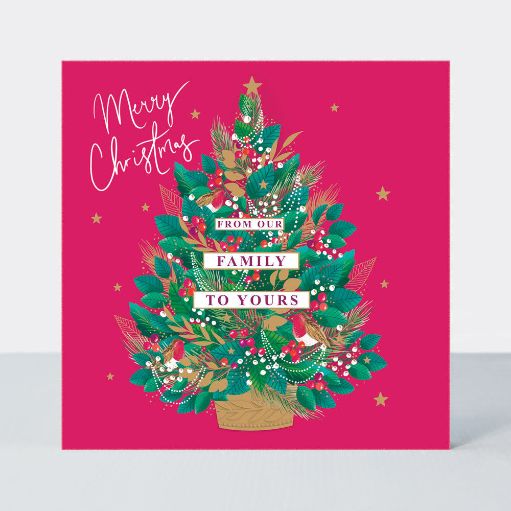 Cosy Christmas - From Our Family To Yours/Christmas Tree - Greetings Card