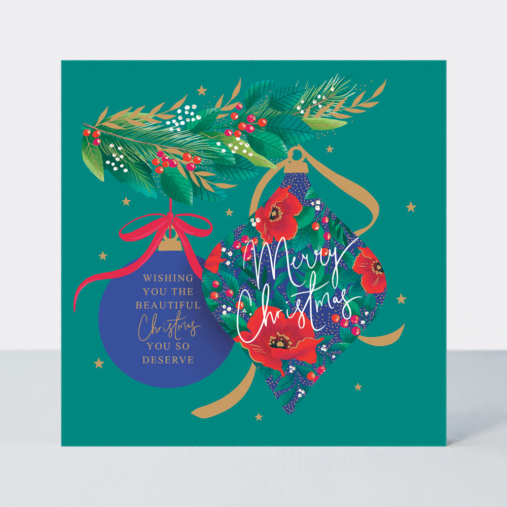 Cosy Christmas - Baubles - Greetings Card