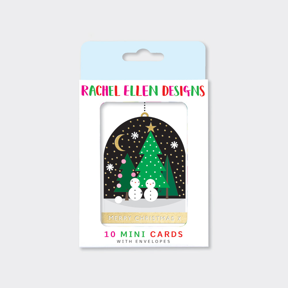 Pack of 10 Notecards - Snow Globe