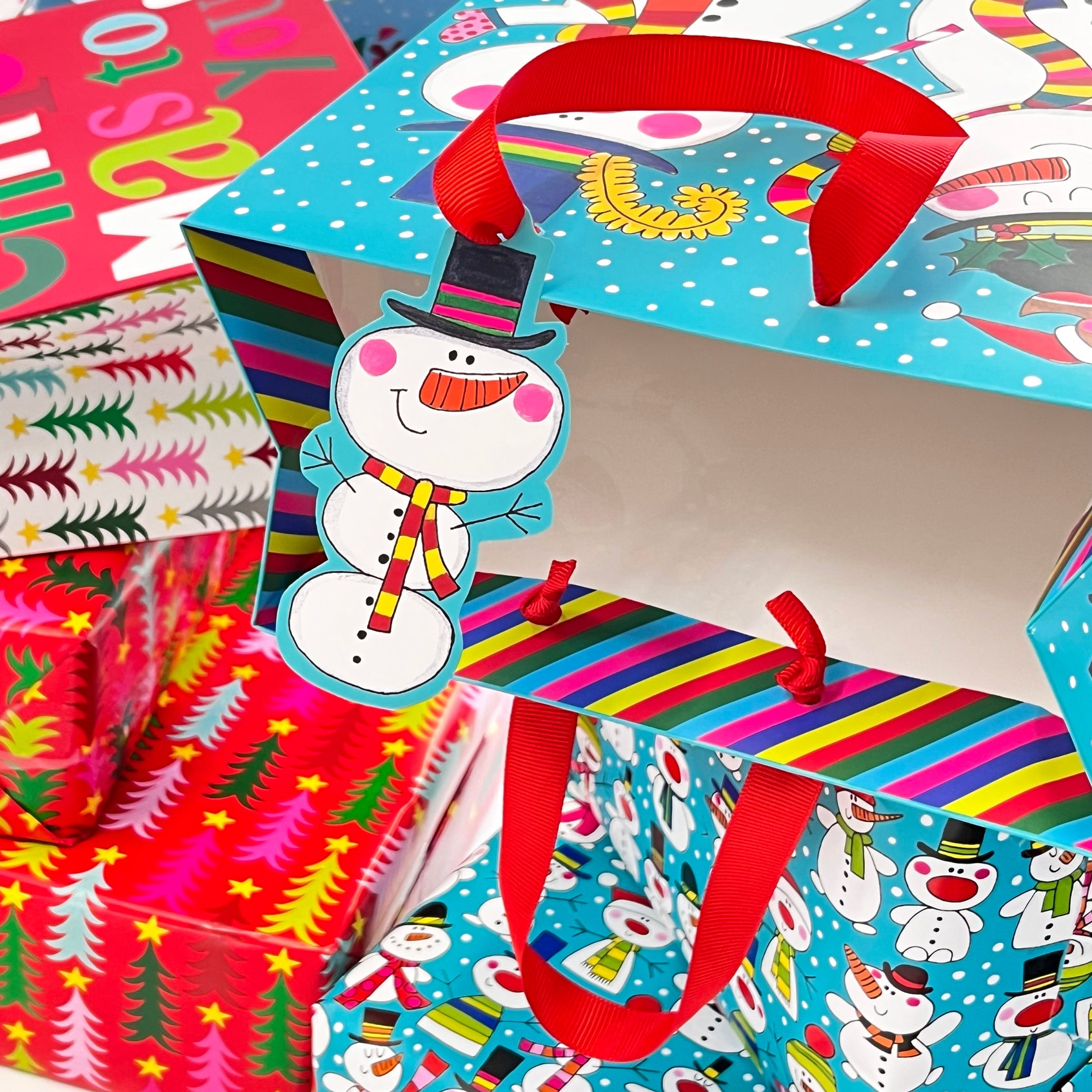 Christmas Medium Gift Bag - Snowmen