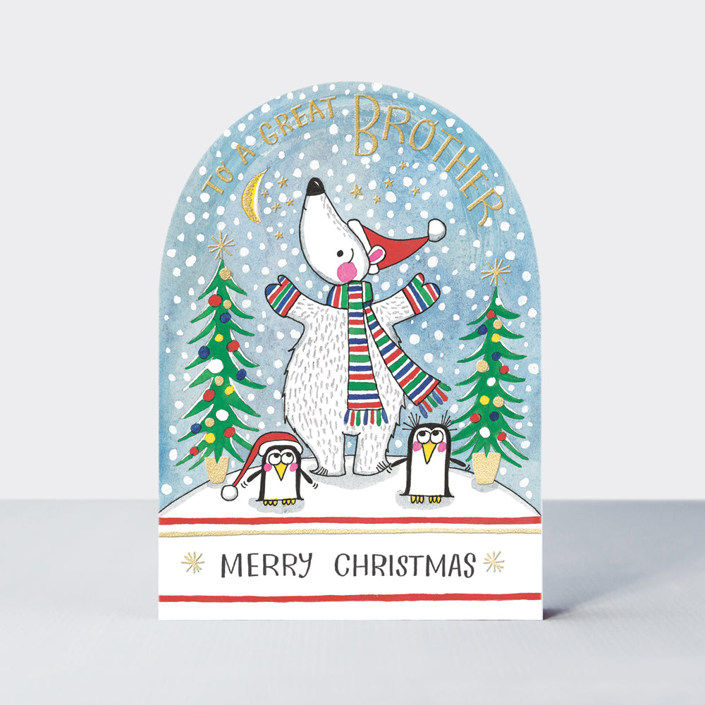 Snow Globe - Brother/Polar Bear Christmas Card
