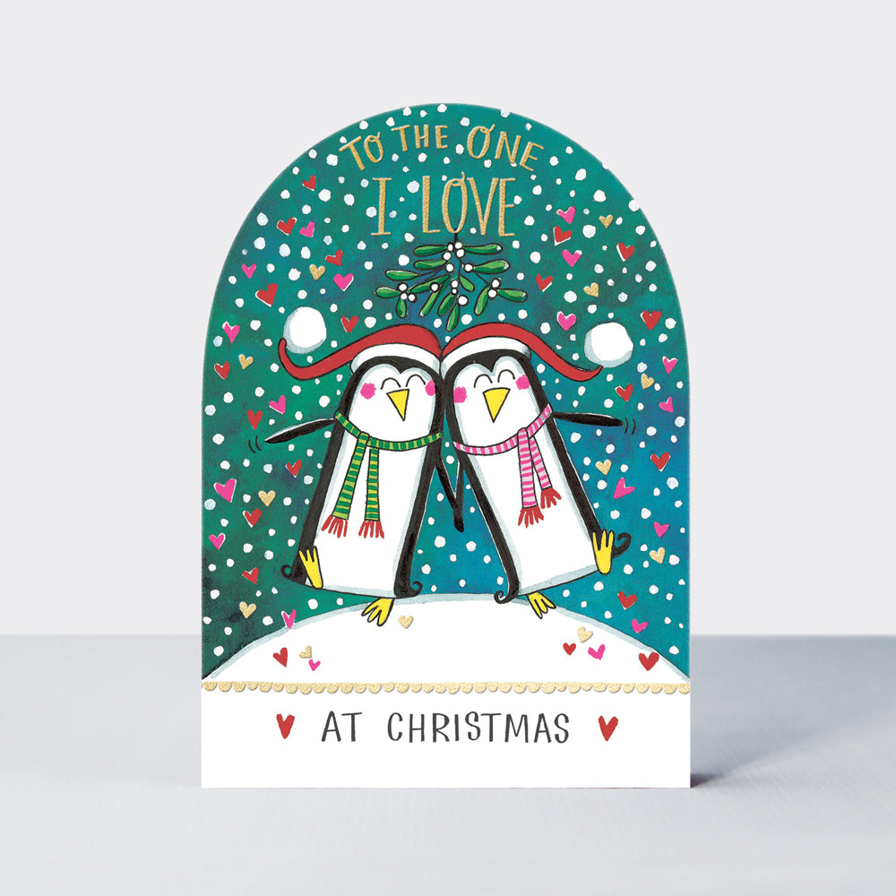 Snow Globe - One I Love/Penguins Christmas Card