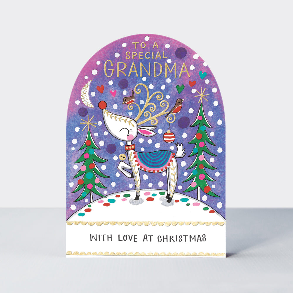 Snow Globe - Grandma/Reindeer Christmas Card