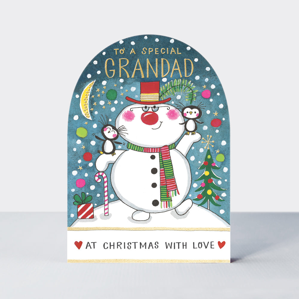 Snow Globe - Grandad/Snowman Christmas Card