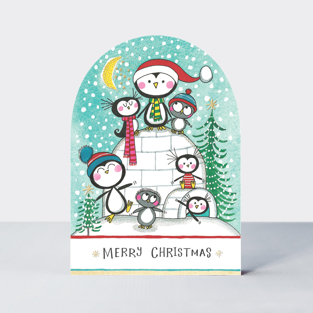 Snow Globe - Penguins/Merry Christmas Card