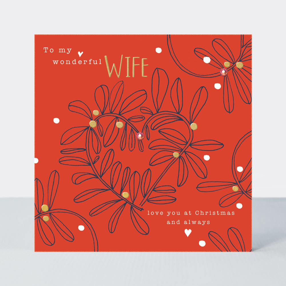 Good Tidings - Wonderful Wife/Christmas View - Greetings Card