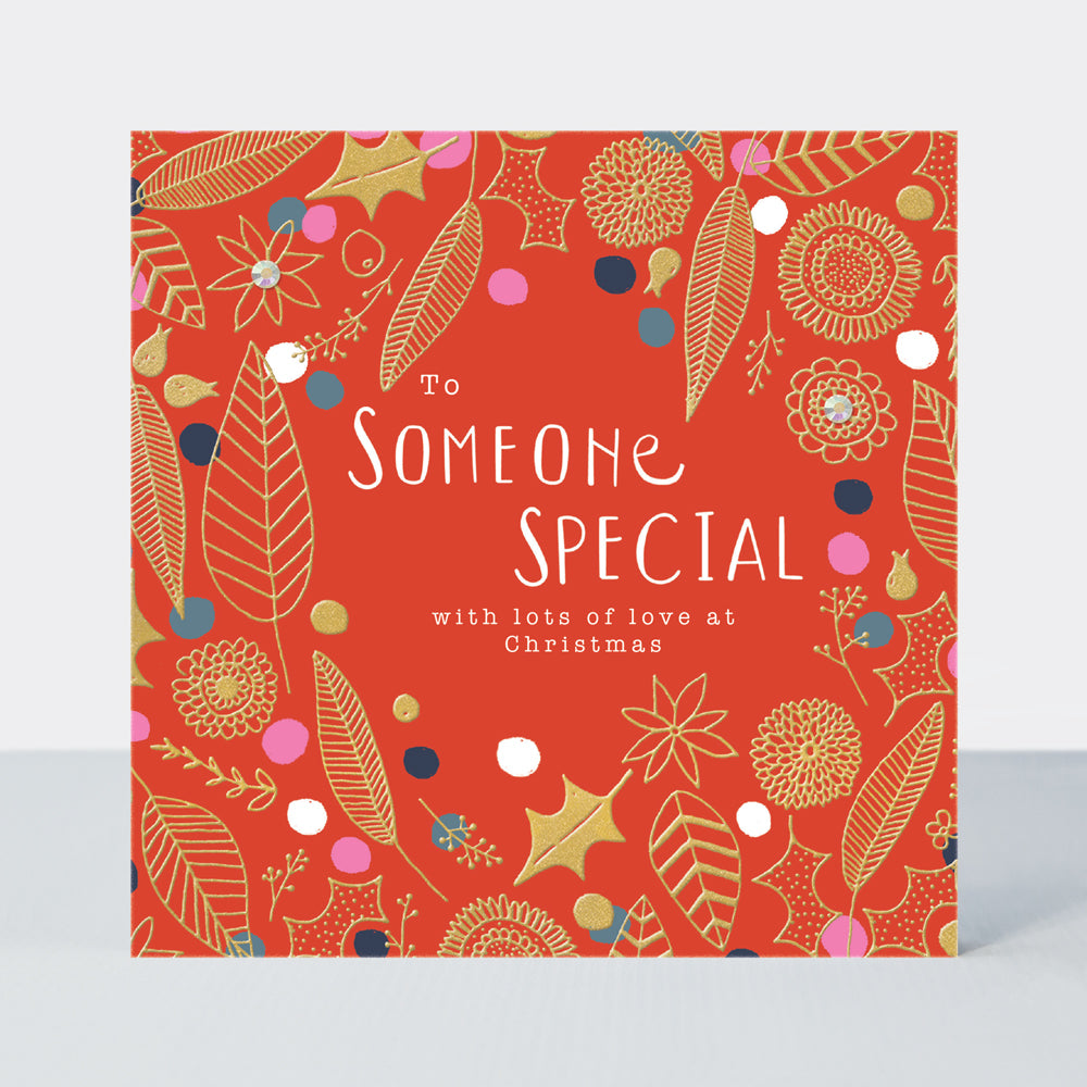 Good Tidings - Someone Special/Red & Gold Foil Wreath - Greetings Card