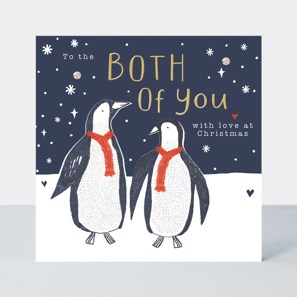 Good Tidings - Both Of You/Dark Blue Penguins - Greetings Card