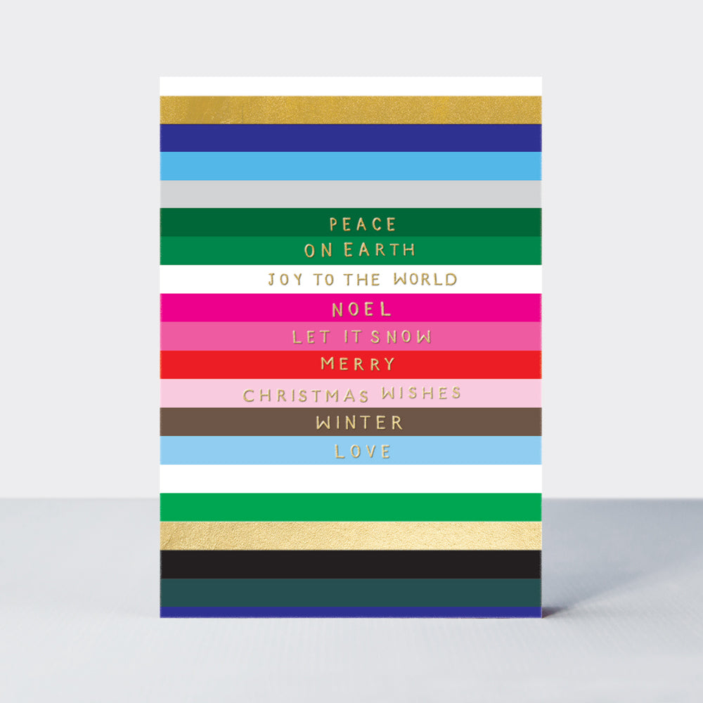 Christmas Card - Christmas/Stripes -Evergreen