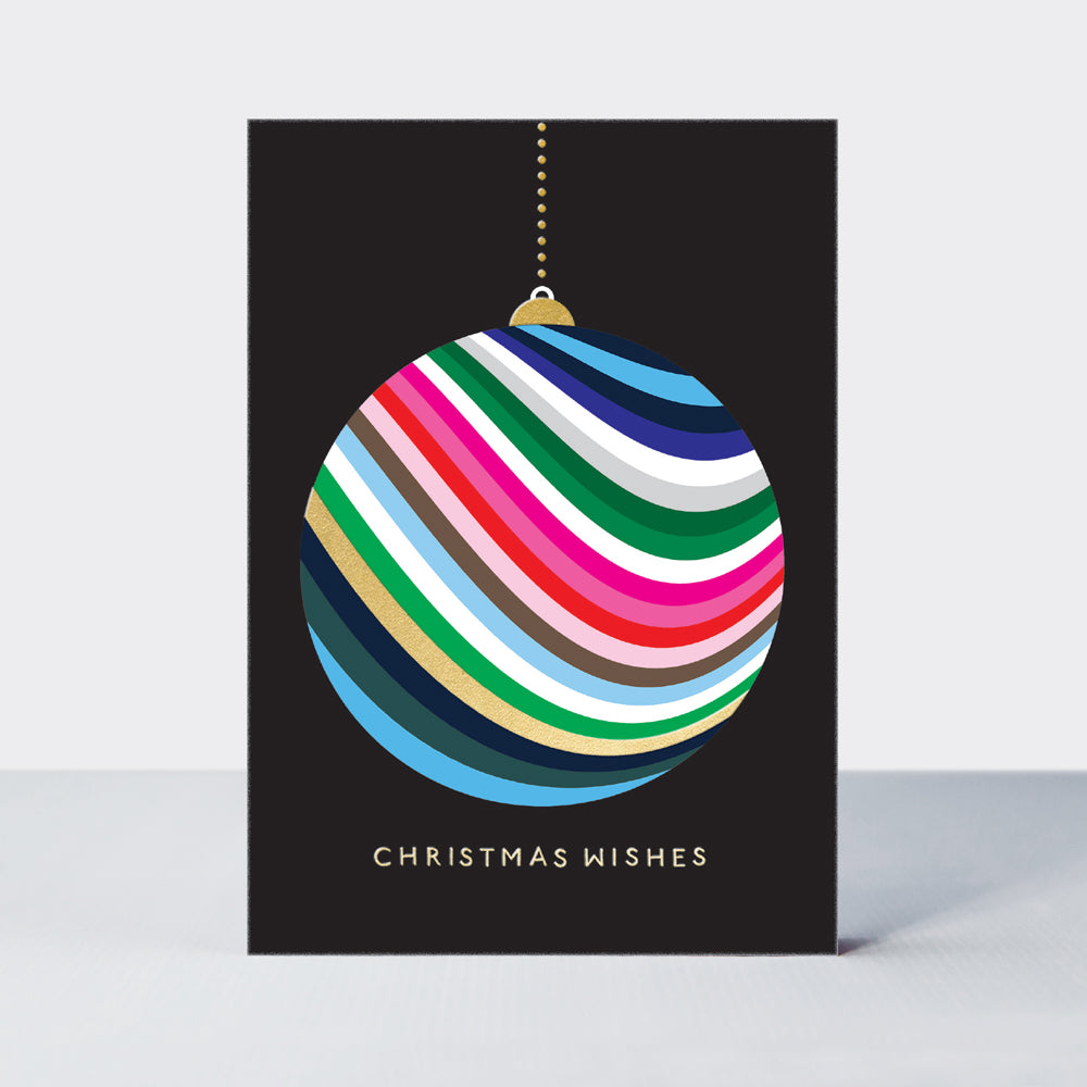 Christmas Card - Christmas Wishes/Bauble -Evergreen